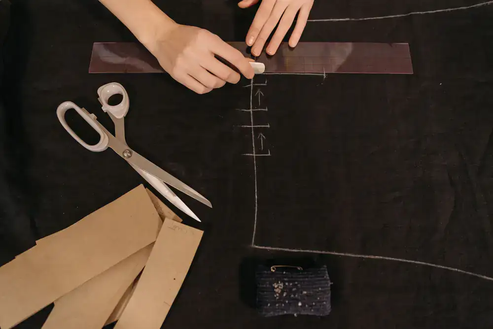 Measuring and marking leather for a custom bag
